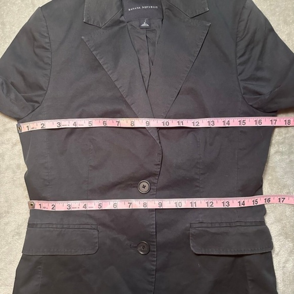Y2K Banana Republic Blazer Womens 4 Gray Charcoal Career Office Suit Jacket Vtg - Picture 5 of 14